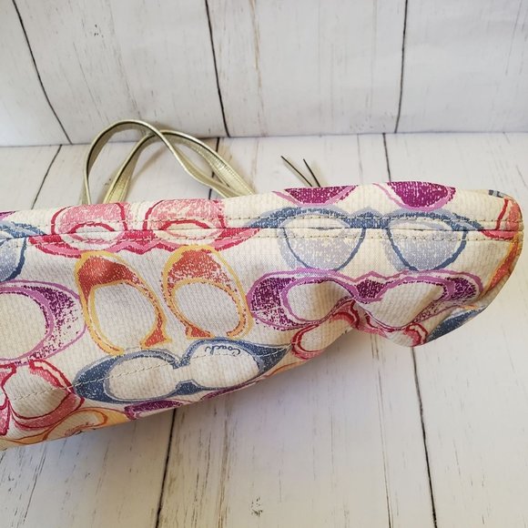 Coach Signature Multicolor Print Tote - Picture 12 of 12